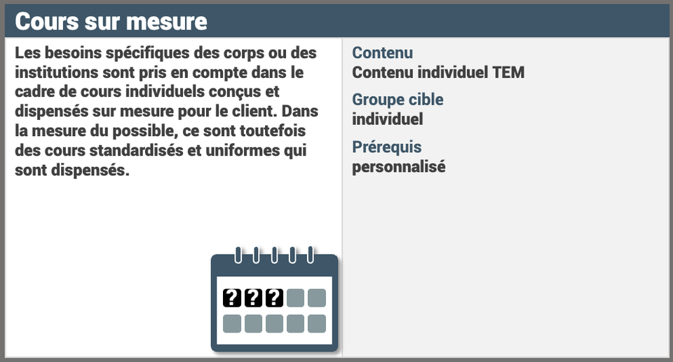 Formation � la carte